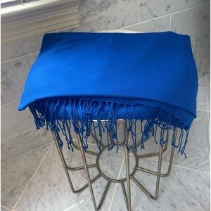 Pashmina Royal Blue 90% Cashmere 10% Silk Scarf/Wrap with Tassel Design